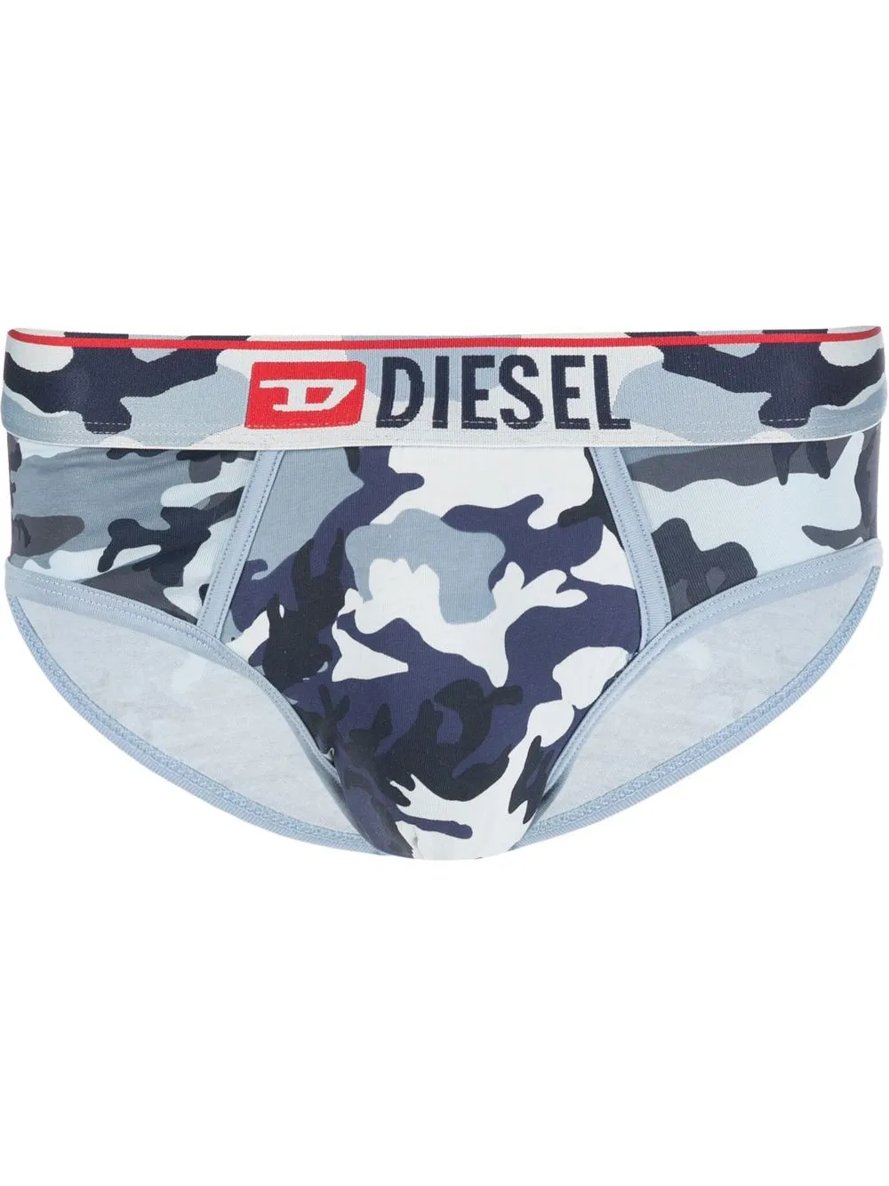 Diesel logo-waistband camouflage-print briefs