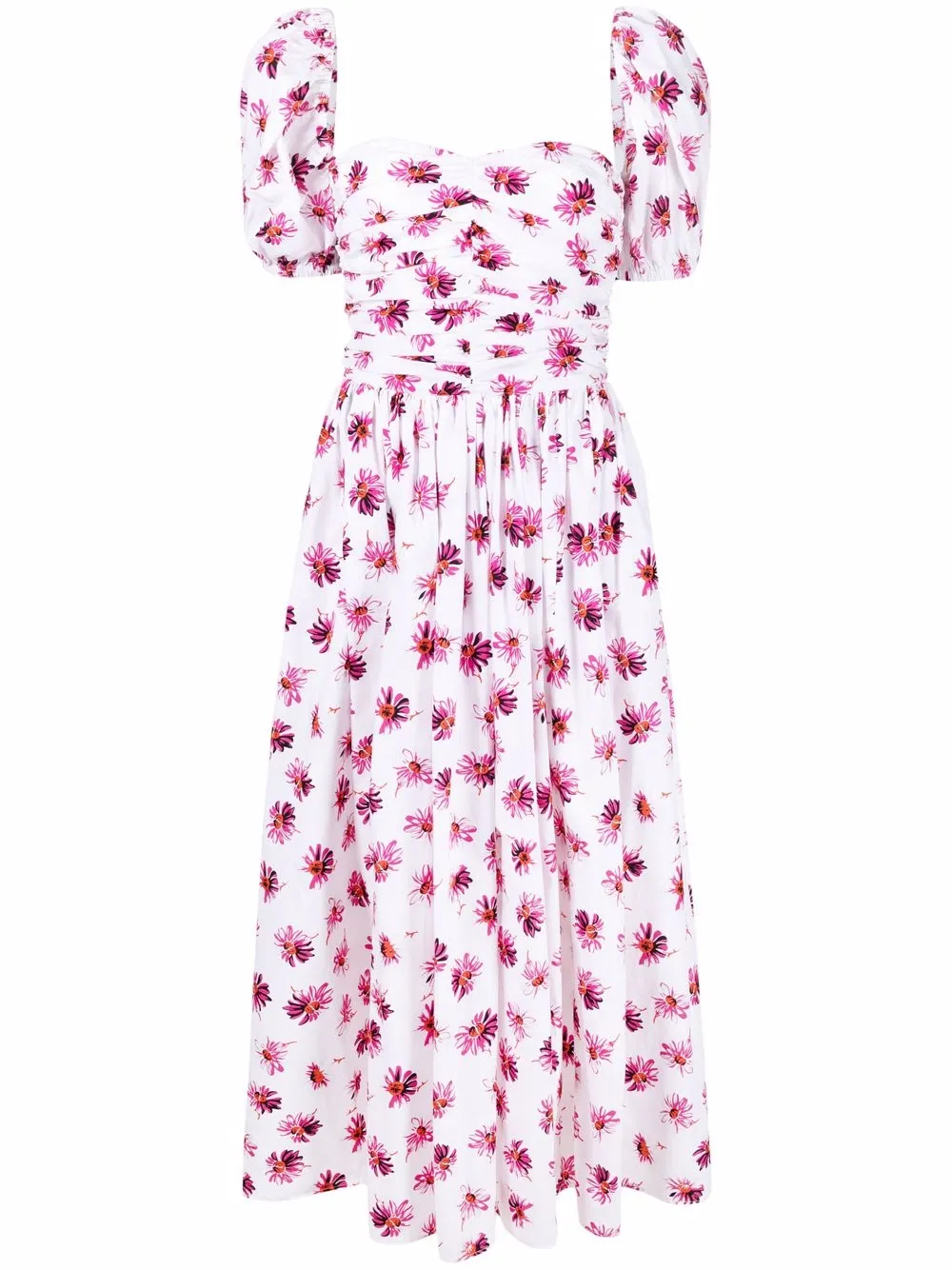 

MSGM floral-print A-line dress - White