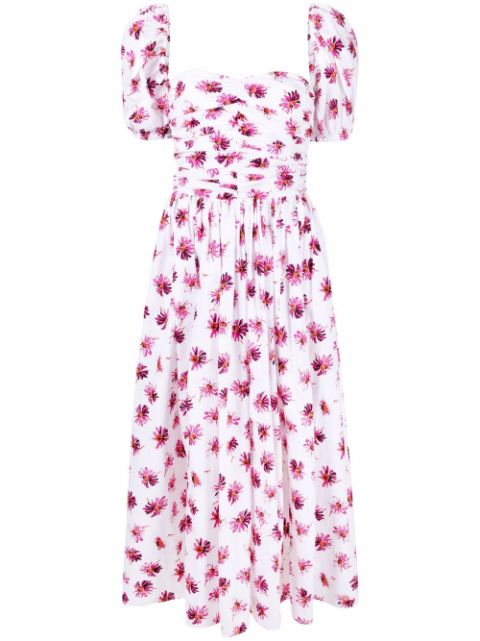 MSGM floral-print A-line dress