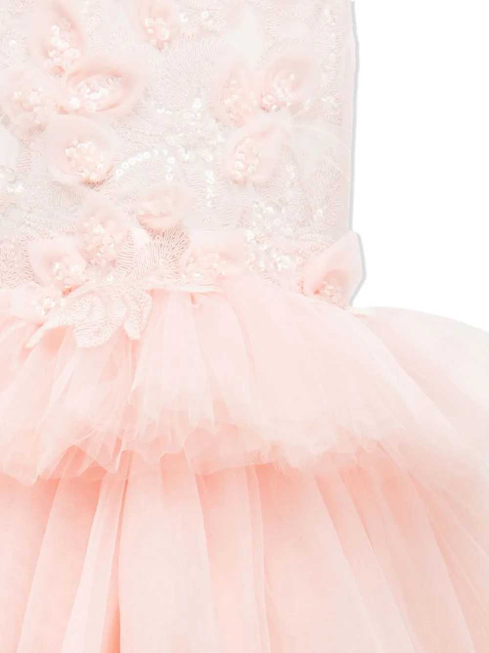  Tulleen Kleid Mit Gestuftem Tüllrock   Rosa 