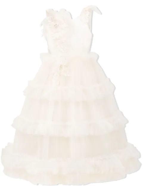 Tulleen vestido de fiesta asimétrico de tul