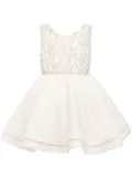 Tulleen rhinestone-embellished flared dress - White