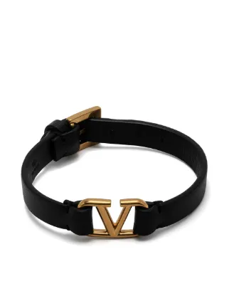 ブレスレット Valentino Garavani Leather Bracelet Vlogo Valentino Garavani V-Logo Leather Bracelet | Neiman Marcus