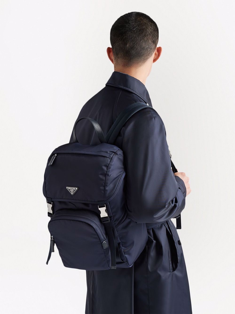 Prada Re-Nylon Triangle Logo Backpack - Farfetch