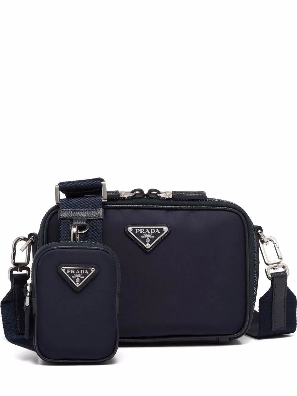 Prada triangle-logo Brique Messenger Bag - Farfetch