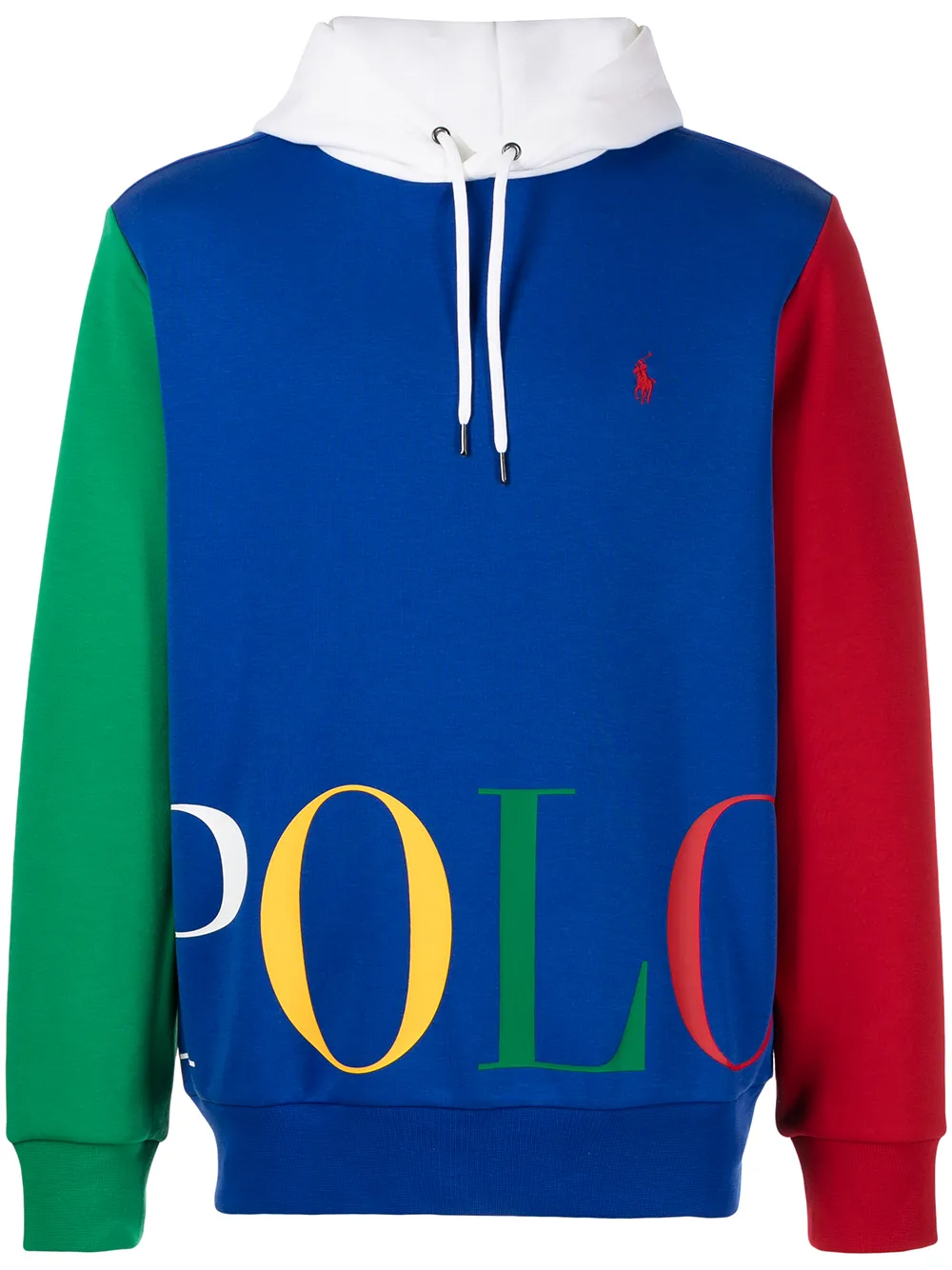 

Polo Ralph Lauren logo-print colour-block hoodie - Blue