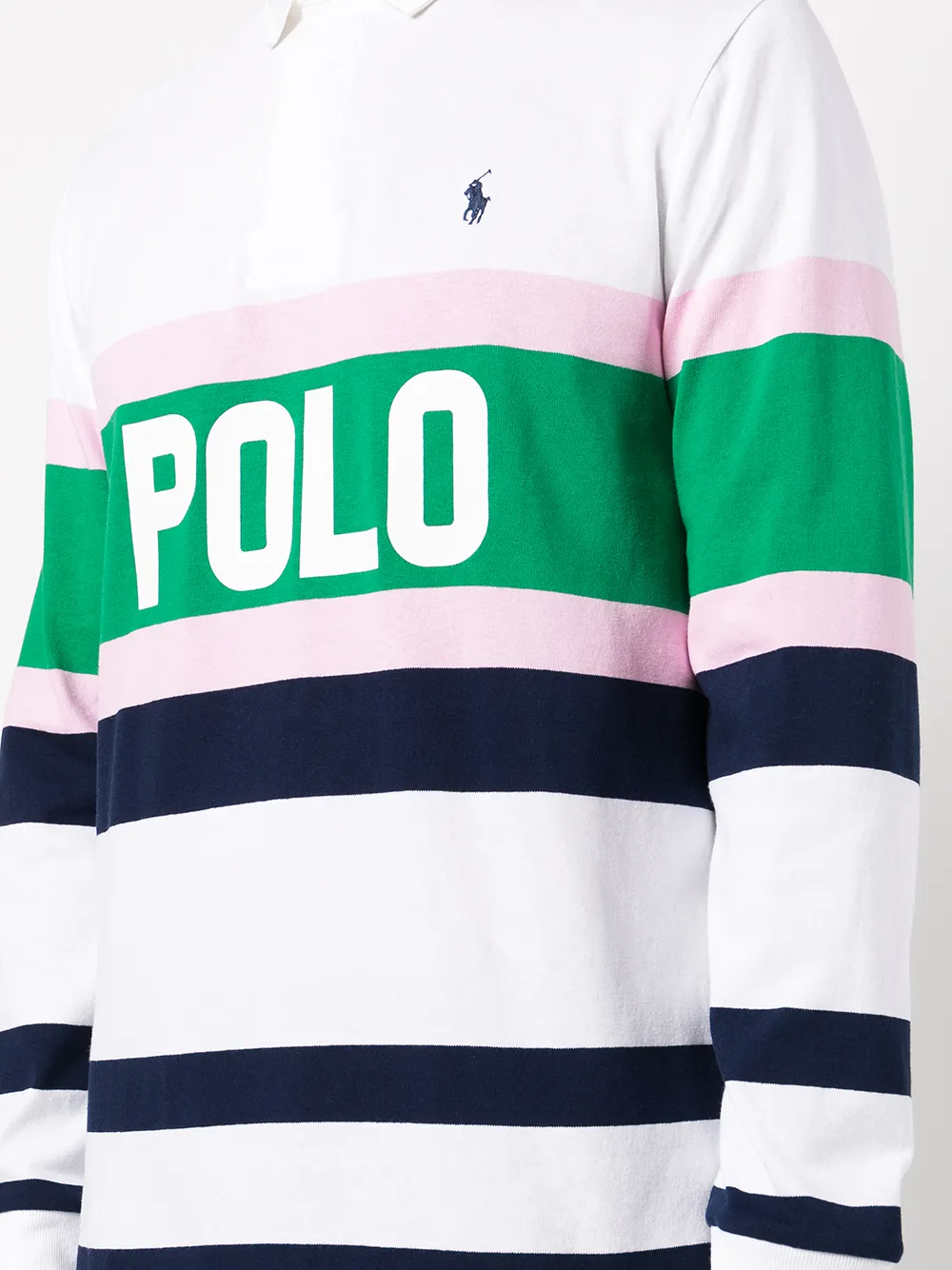 Polo Ralph Lauren Logo-print Striped Polo Shirt In White | ModeSens