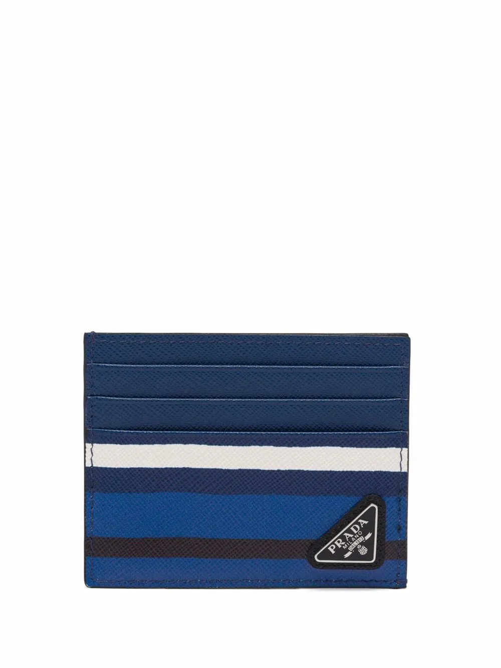 Prada horizontal-stripe Saffiano Leather Cardholder - Farfetch