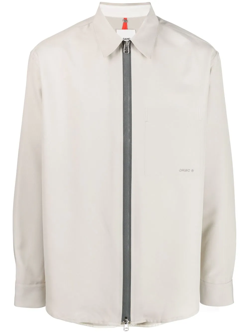 Oamc Ian Zip-fastening Shirt In Grau