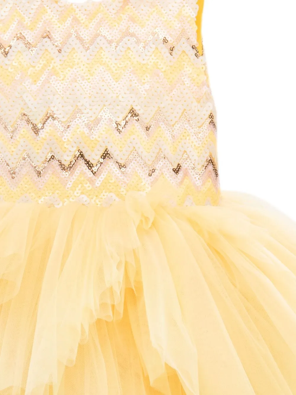  Tulleen Sequinned Tulle Midi Dress - Yellow 