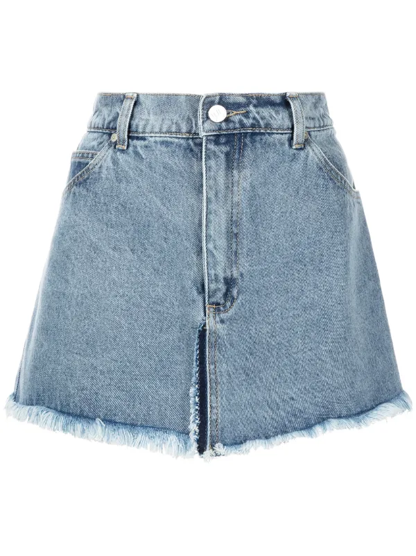 Natasha Zinko frayed-hem Denim Skirt 