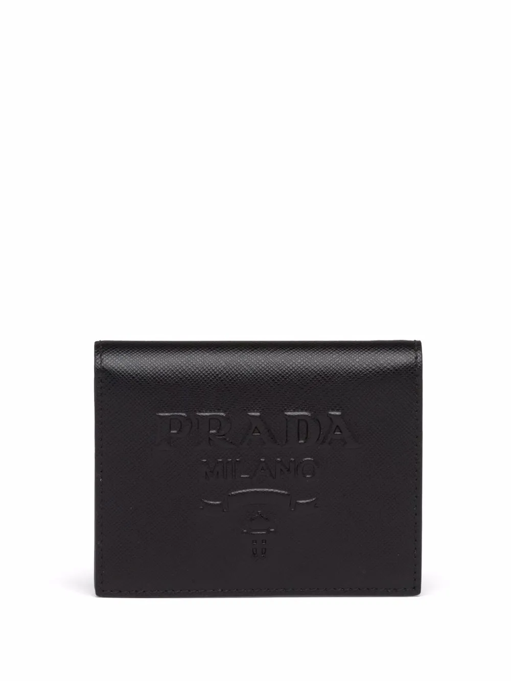 

Prada cartera compacta con logo en relieve - Negro