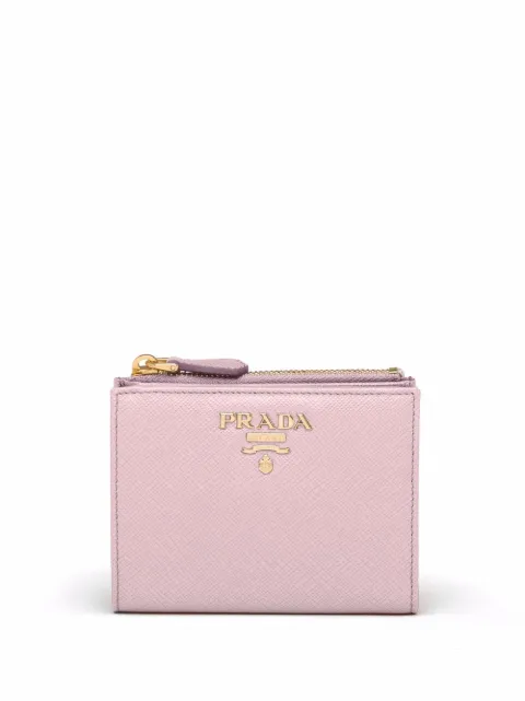 Prada logo-lettering compact wallet