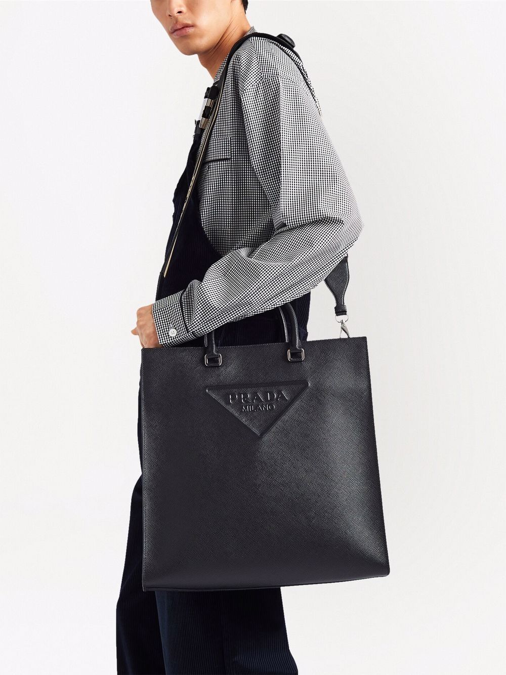 Prada logo-embossed Saffiano Leather Bag - Farfetch