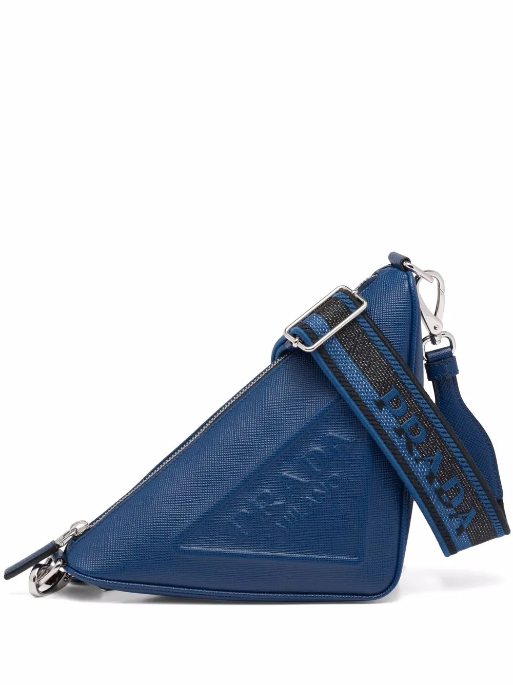 Triangle Sling Bag - Navy Blue Leather