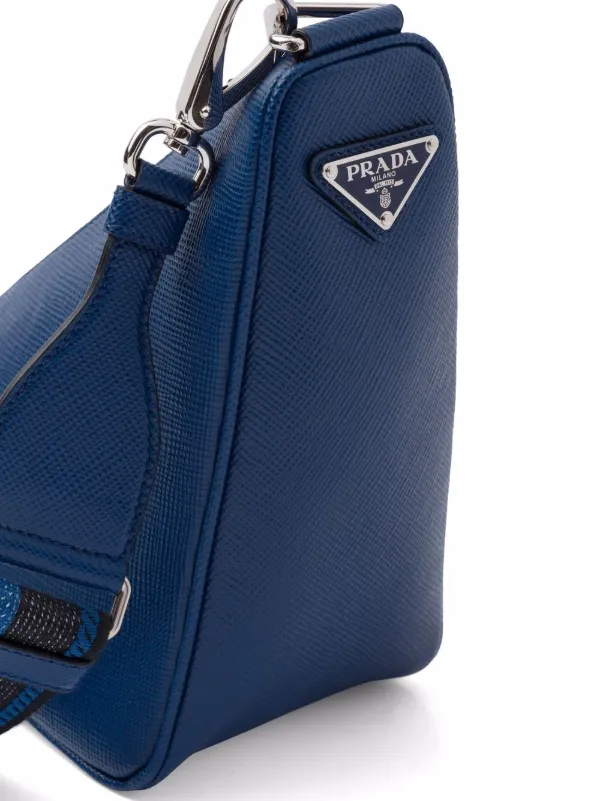 Prada Saffiano Shoulder Bag in Blue for Men