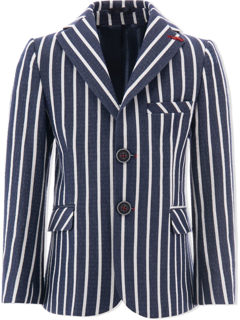 Moustache striped single-breasted blazer - Blue