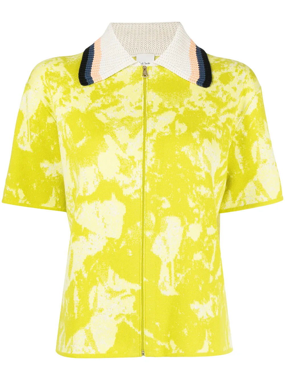 

Paul Smith zip-fastening knit-collar top - Yellow