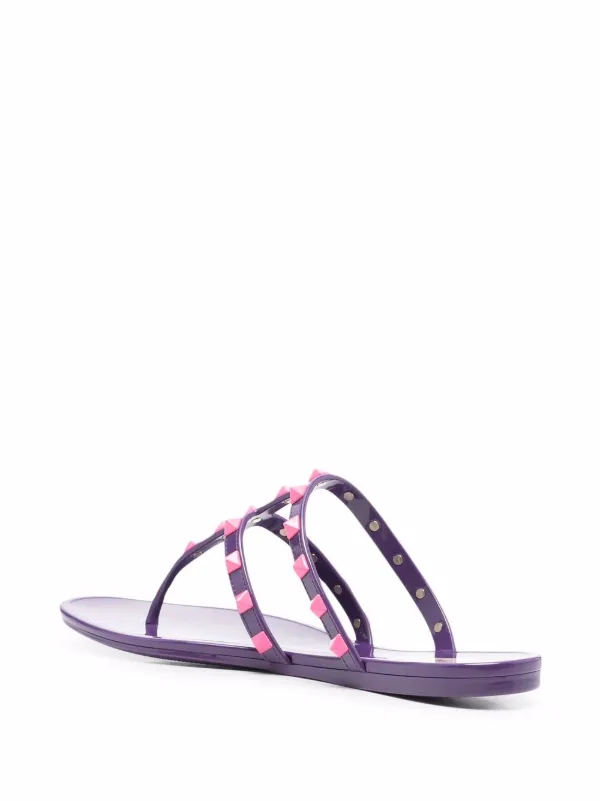 Valentino Garavani ロックスタッズ フラットサンダル | パープル