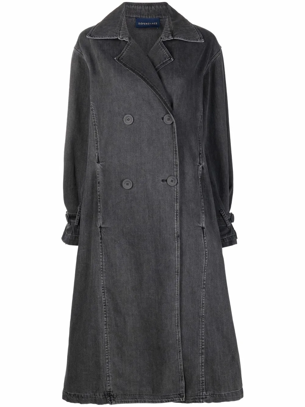 

DEPENDANCE double-breasted denim coat - Grey