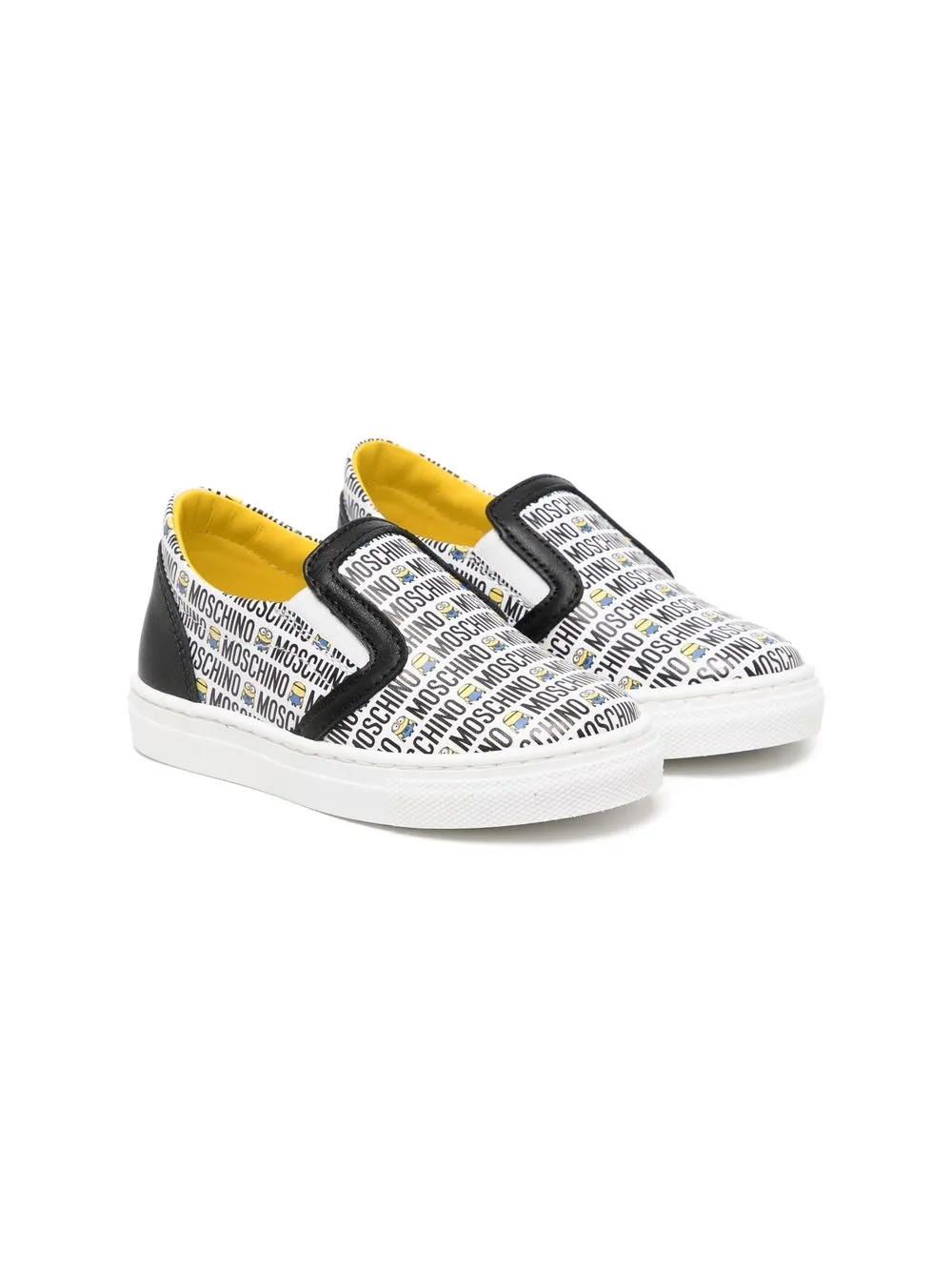 

Moschino Kids logo print low top sneakers - WHT