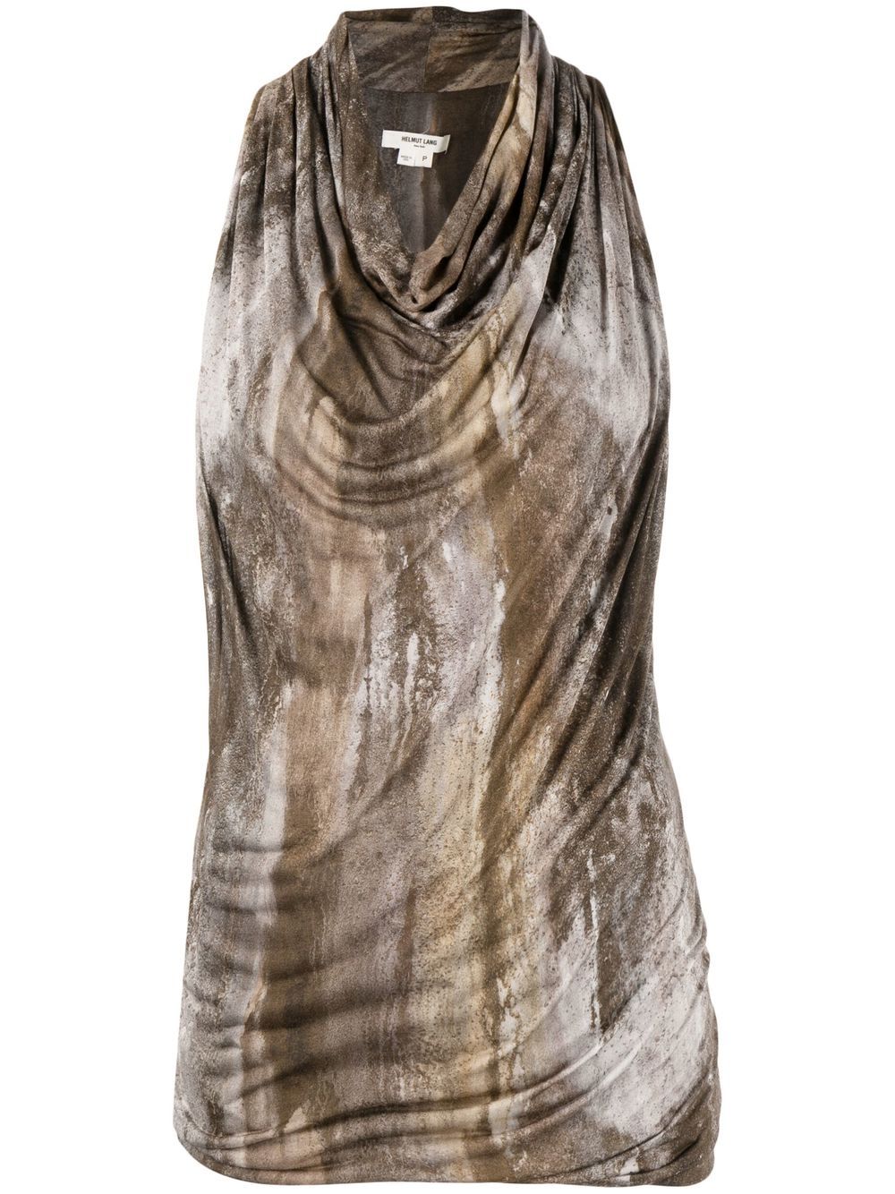 Pre-owned Helmut Lang 2010 Abstract-print Sleeveless Top In Brown