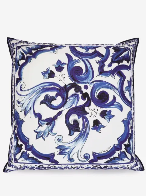 Dolce & Gabbana large Blu Mediterraneo-print canvas cushion