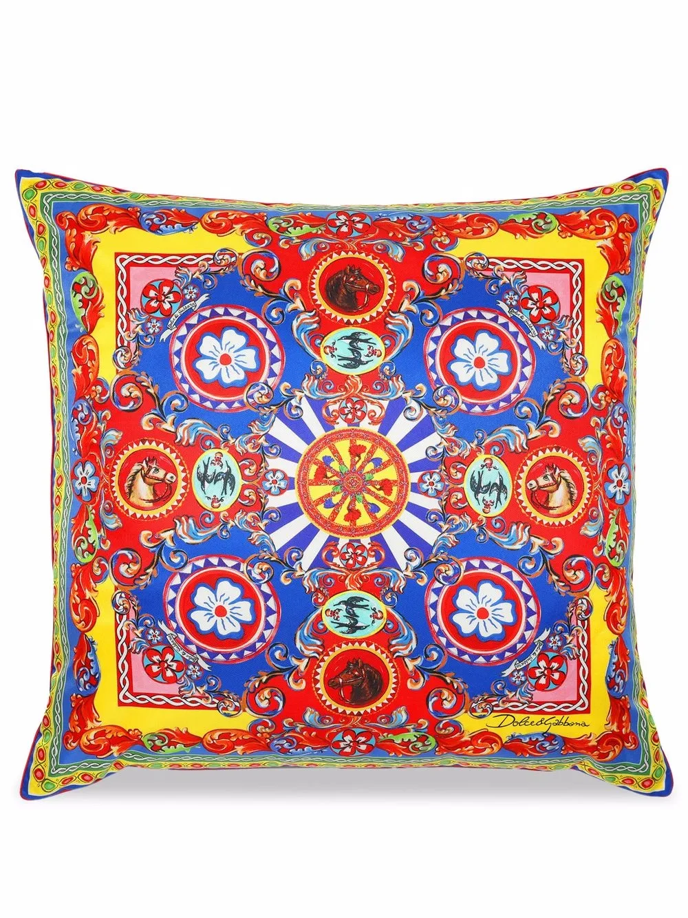 

Dolce & Gabbana Carretto large silk cushion - Red