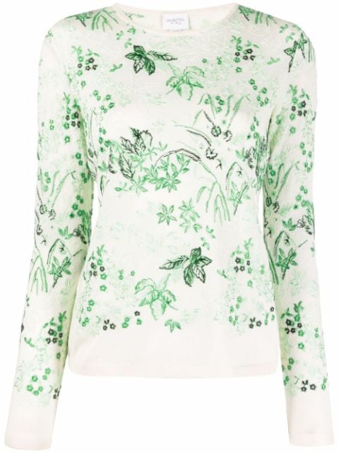 Giambattista Valli leaf print jumper