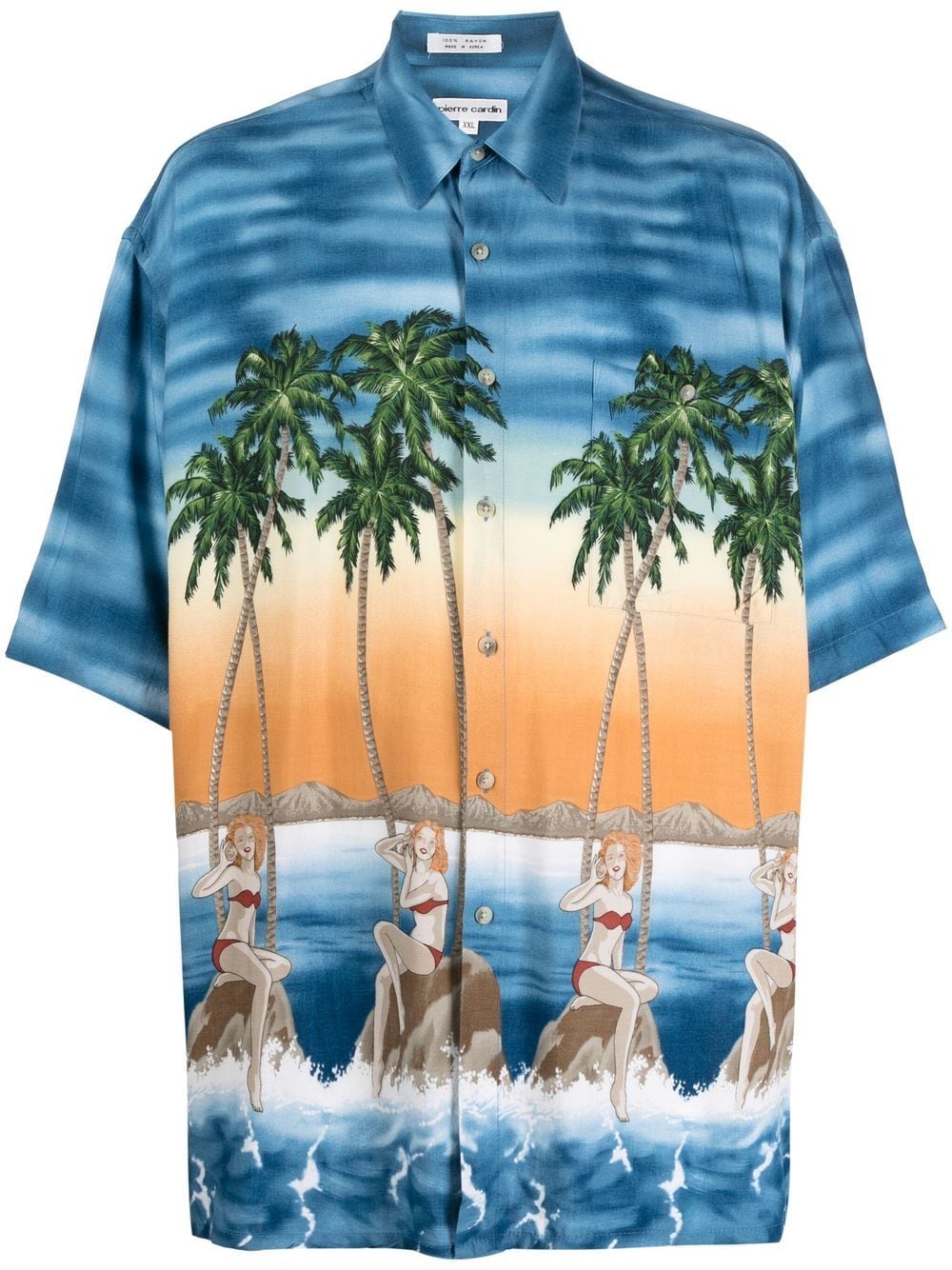 1990s palm tree-print shirt