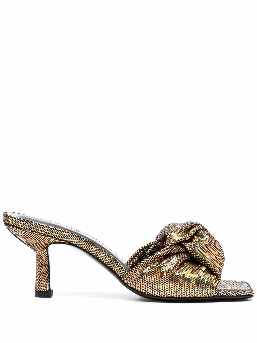 

BY FAR Lana 70mm holographic-effect mules - Gold