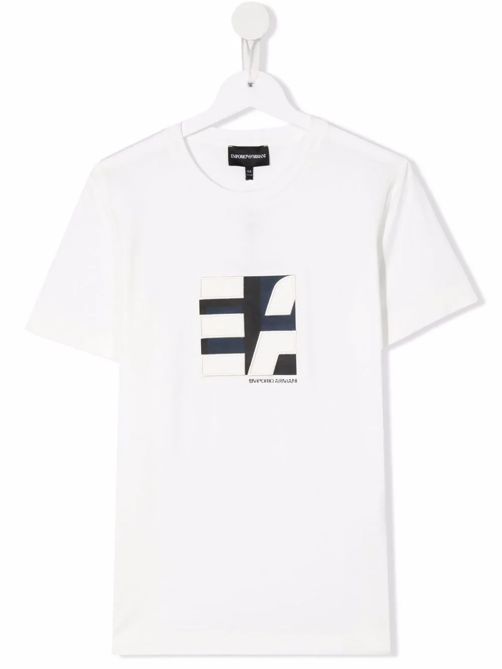 

Emporio Armani Kids playera con parche geométrico - Blanco