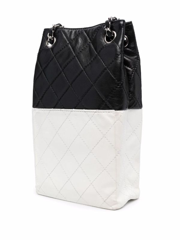 Chanel Pre-owned 2008-2009 Bicolour CC Logo Shoulder Bag - Black