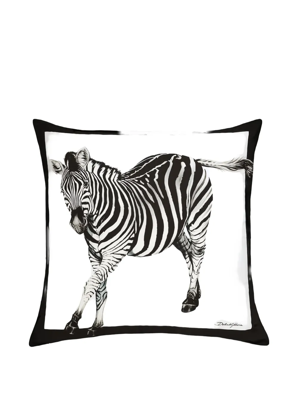 Dolce & Gabbana Canvas Large Cushion In Black