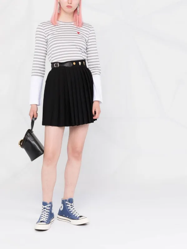 Comme Des Garçons Play ボーダー ロングTシャツ | グレー | FARFETCH JP
