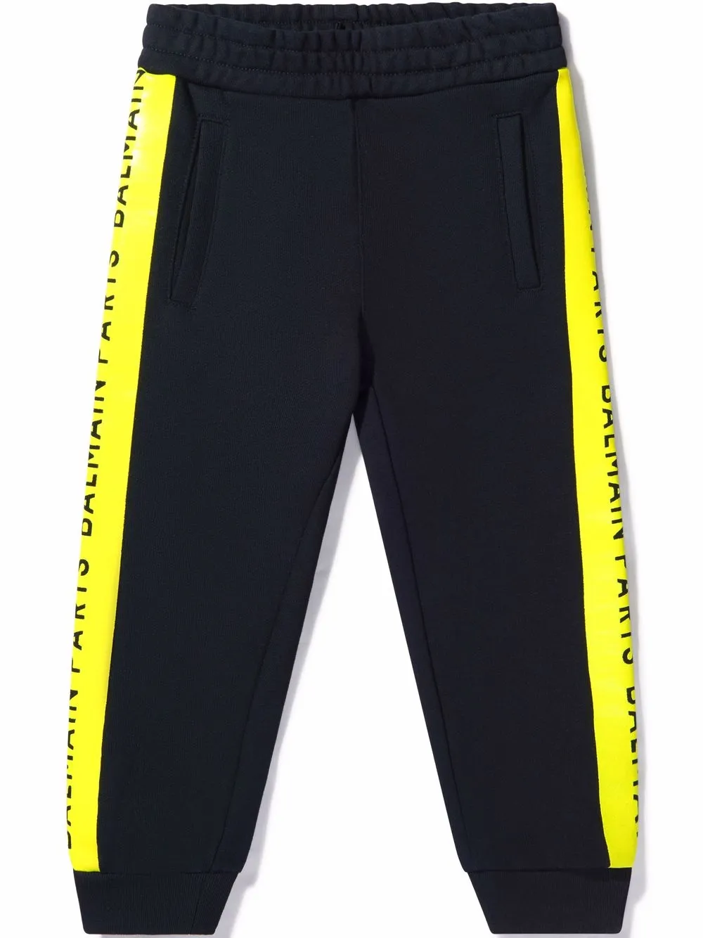 

Balmain Kids logo-tape tapered joggers - Black