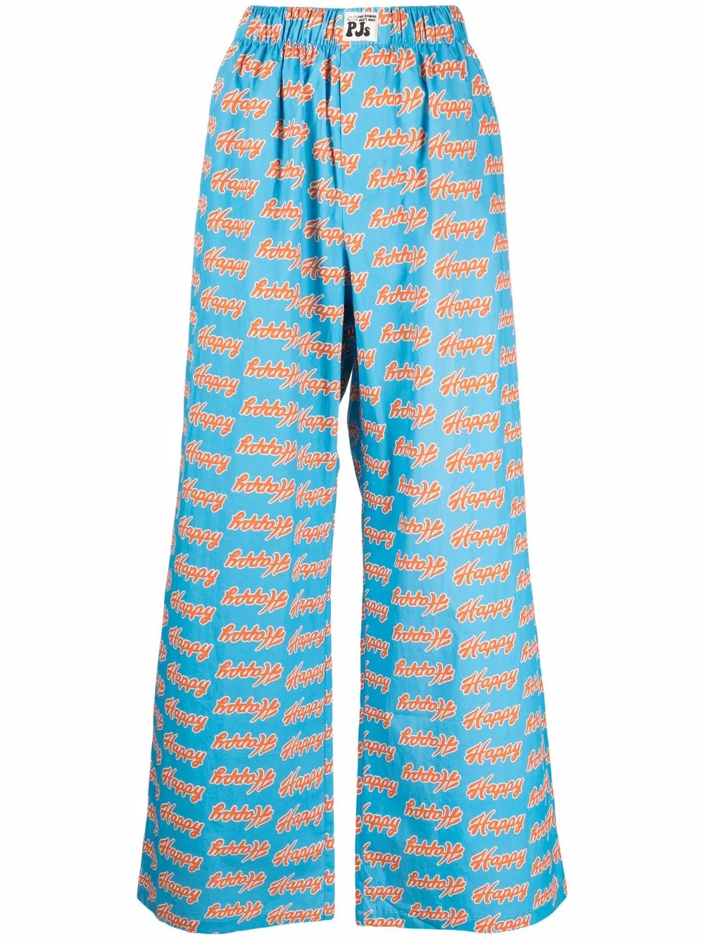 

Natasha Zinko slogan-print wide-leg trousers - Blue