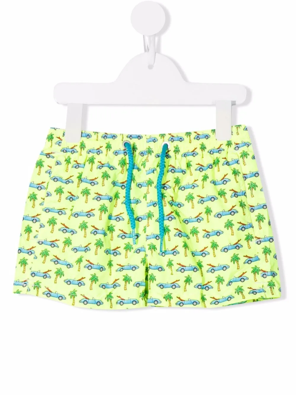 

MC2 Saint Barth Kids shorts de playa con coche estampado - Amarillo