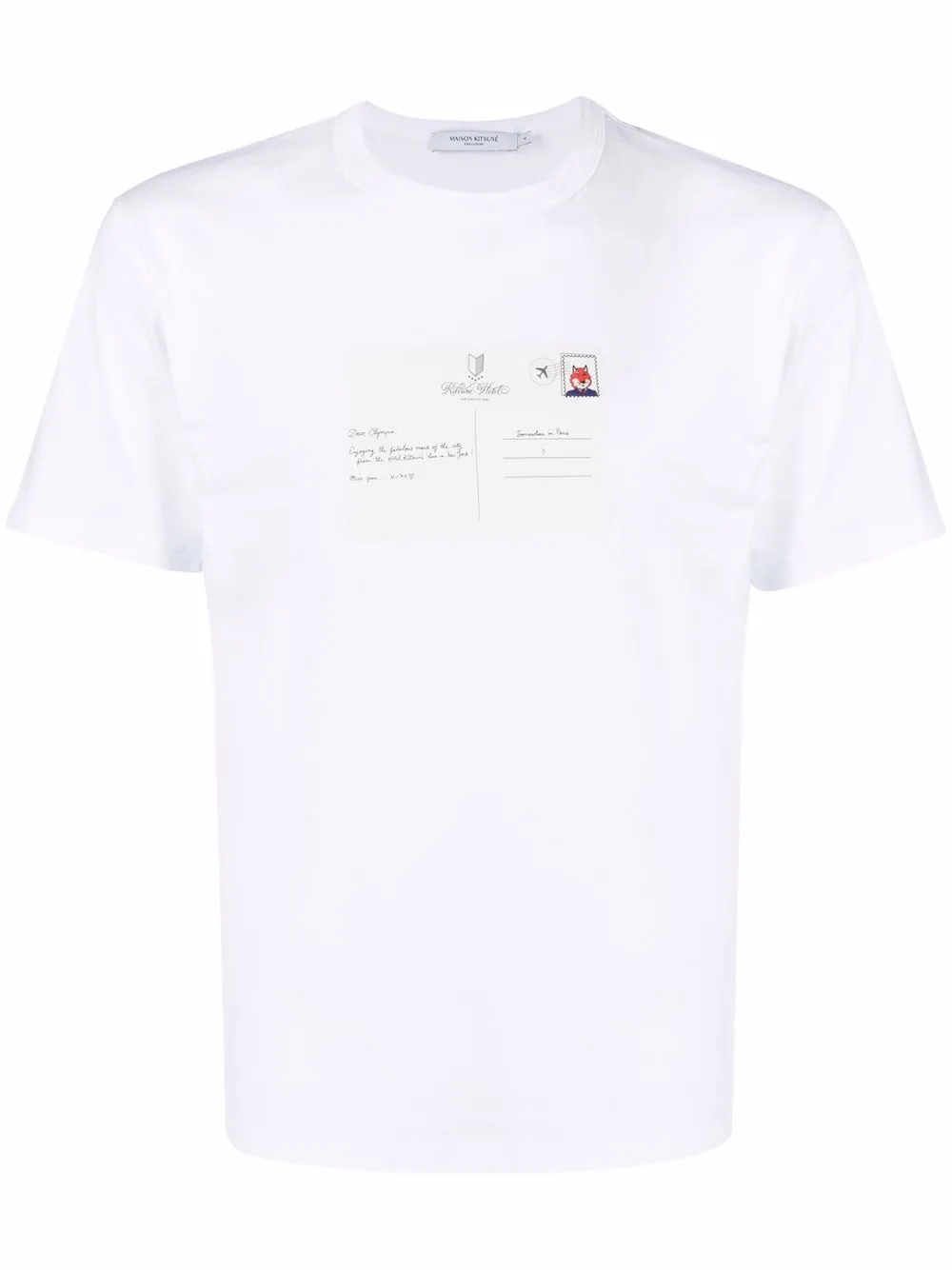 

Maison Kitsuné playera con estampado de letras - Blanco