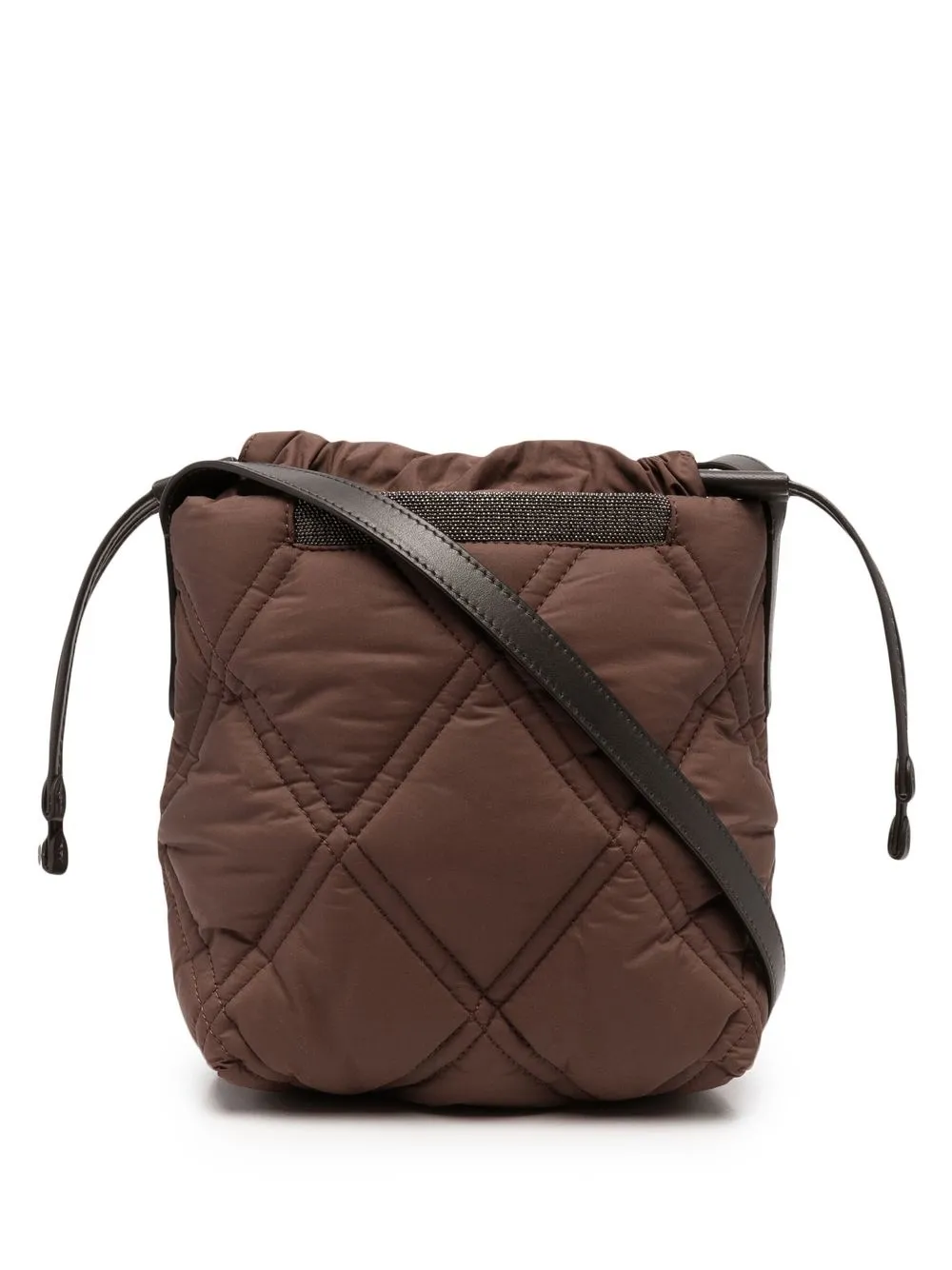 

Brunello Cucinelli bolsa bucket capitonada - Marrón