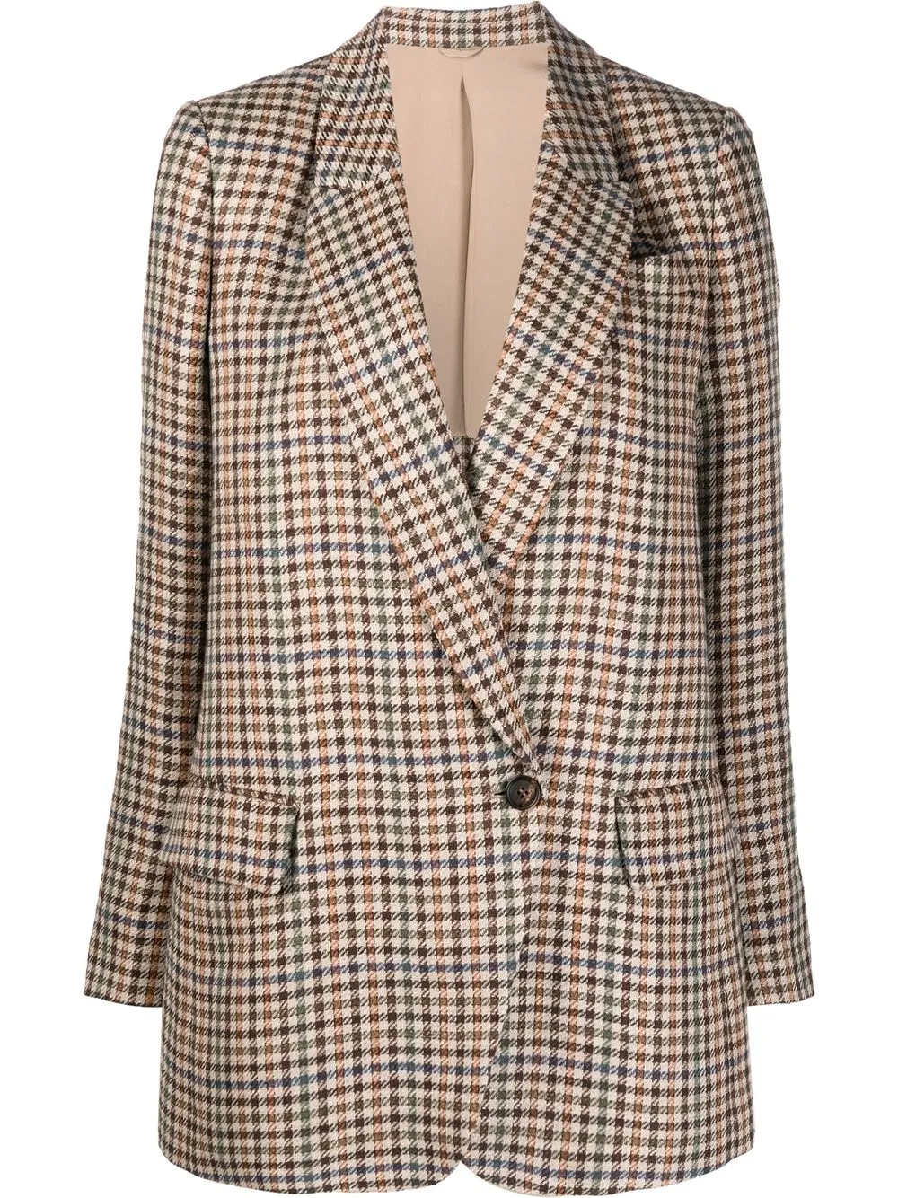 Brunello Cucinelli Houndstooth-pattern Single-breasted Blazer In Neutrals
