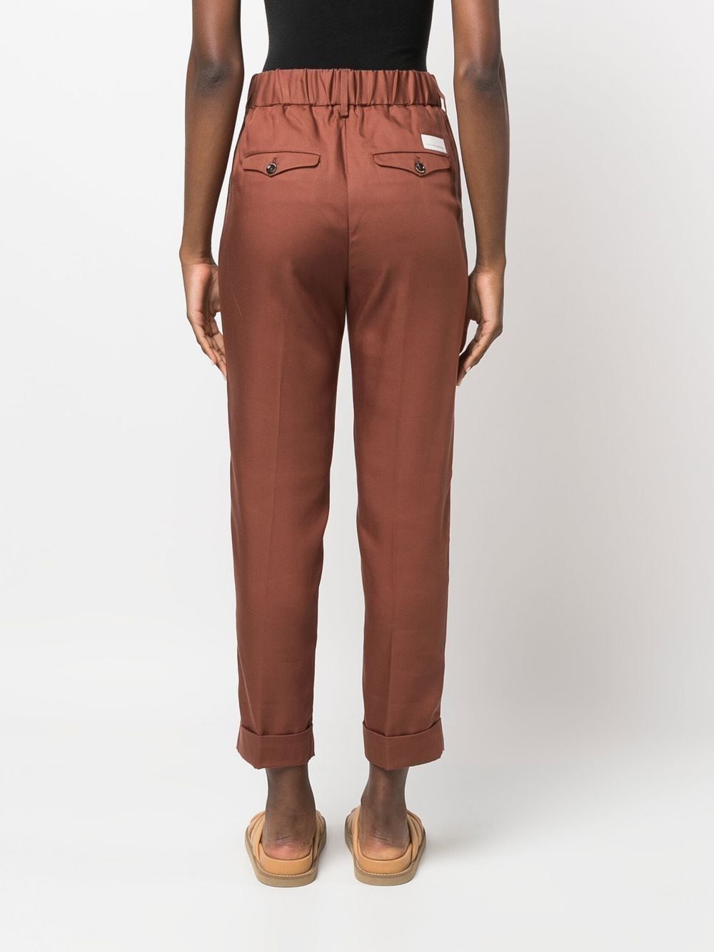 Shop Nine In The Morning Elasticated-waistband Detail Trousers In Brown