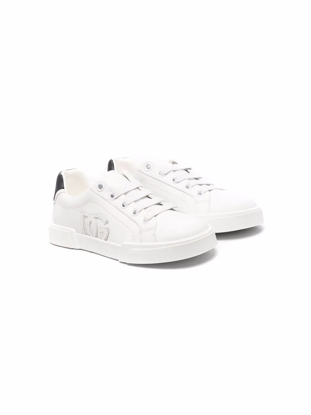 

Dolce & Gabbana Kids tenis bajos con agujetas - Blanco