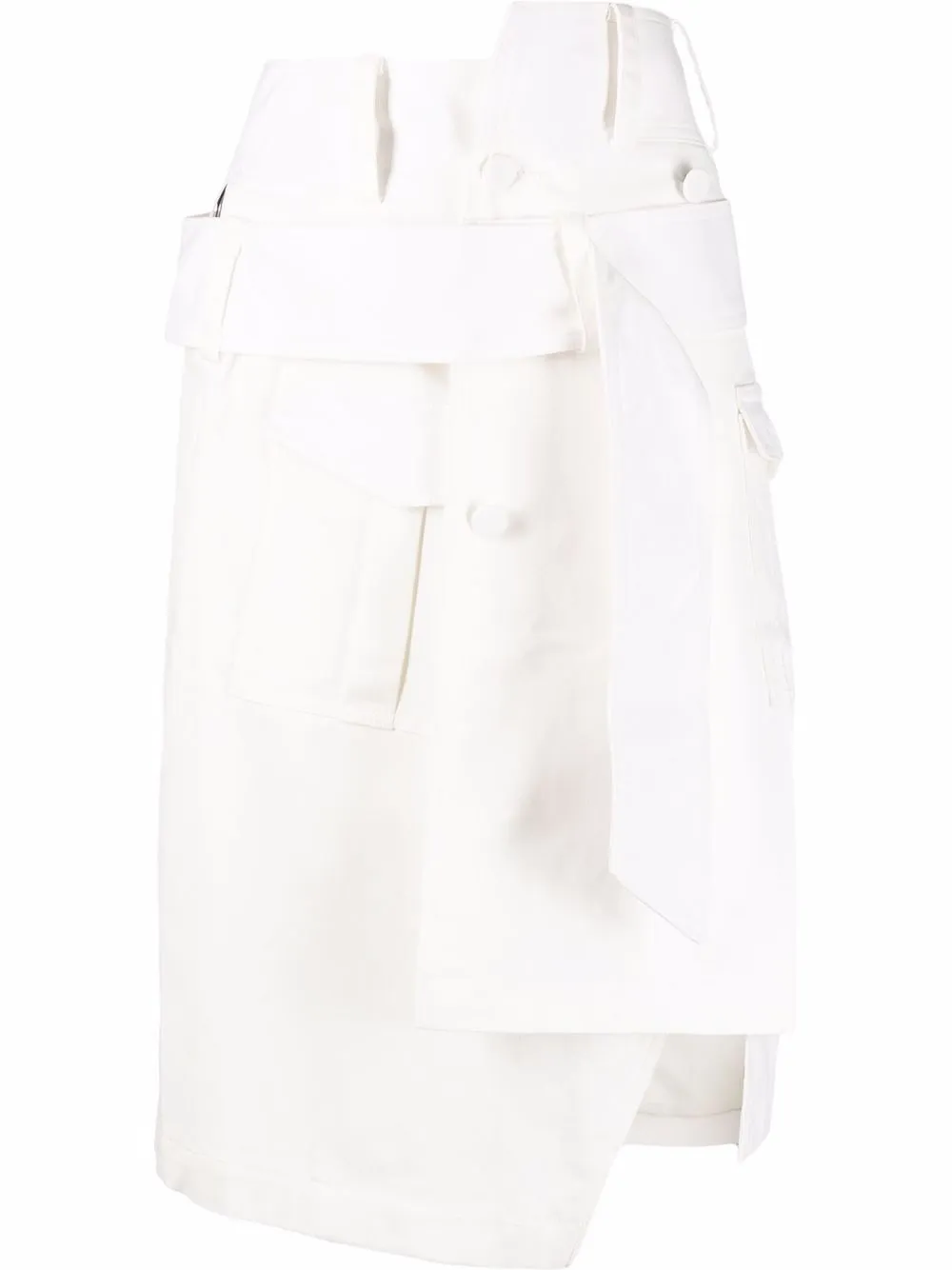 

Rokh asymmetric midi skirt - White