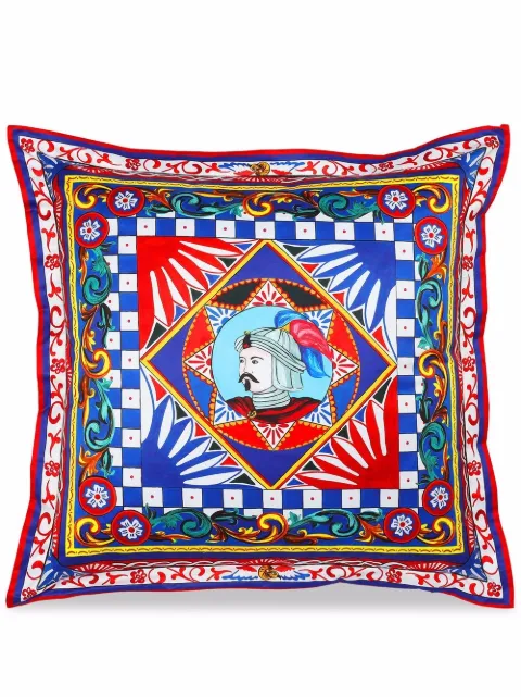 Dolce & Gabbana grand coussin à imprimé Sicilian Carretto