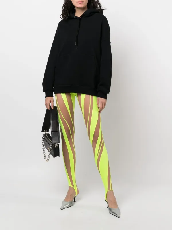 Mugler Sheer spiral-print Leggings 