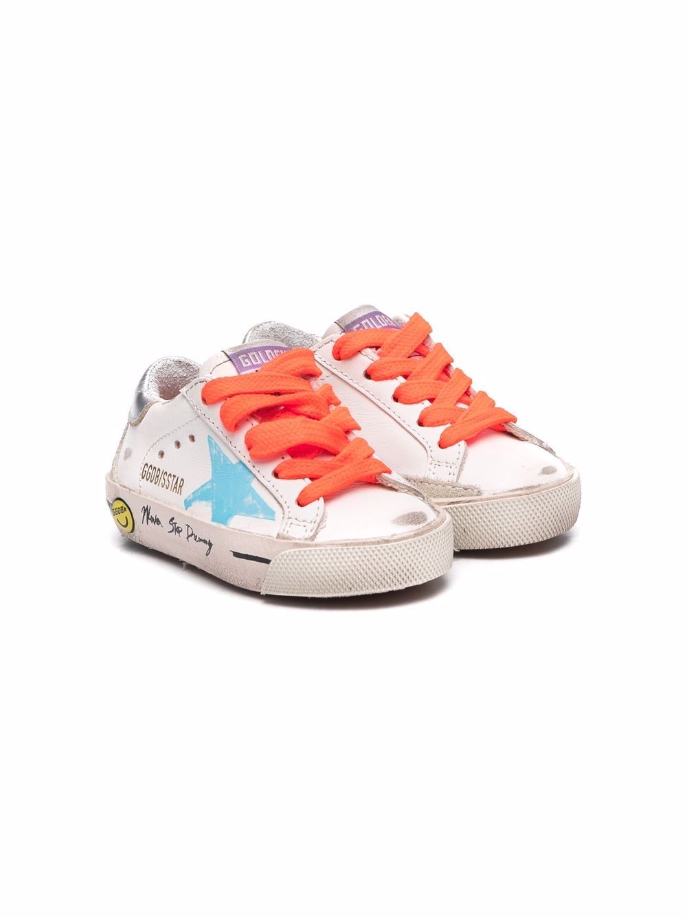 

Golden Goose Kids tenis con motivo estilo grafiti - Blanco