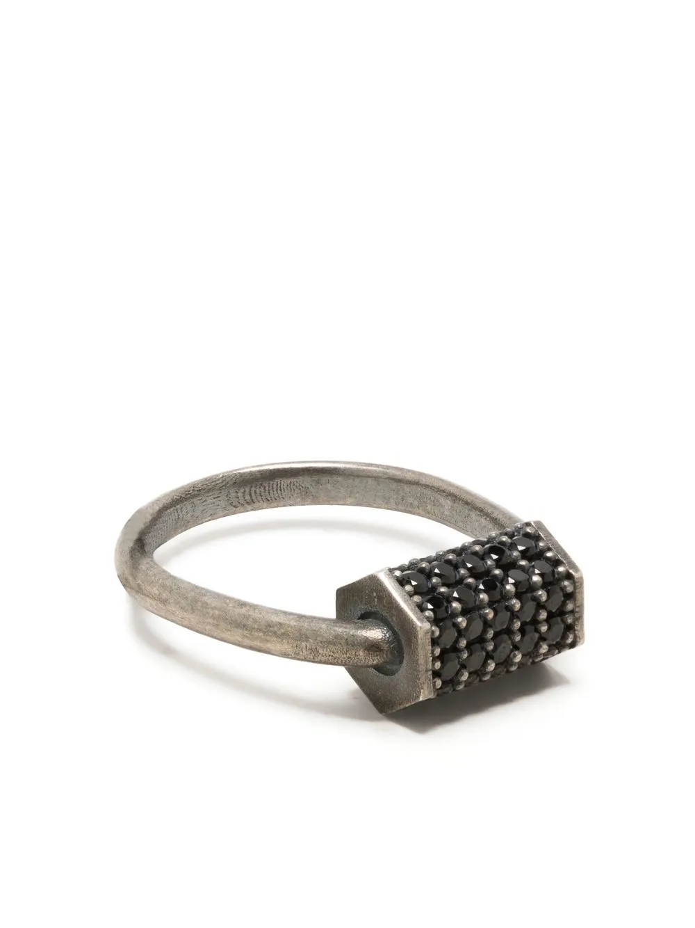 

Guidi padlock-design ring - Silver