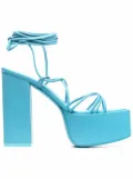 Paris Texas tie-detail open-toe platform sandals - Blue