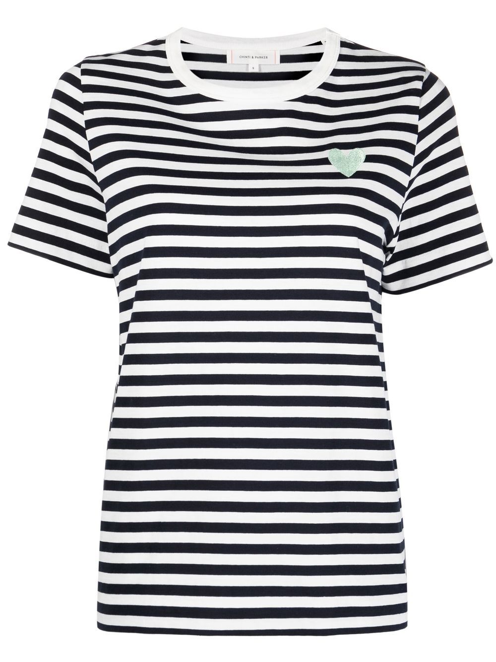 Chinti And Parker heart-embroidered Striped T-shirt - Farfetch